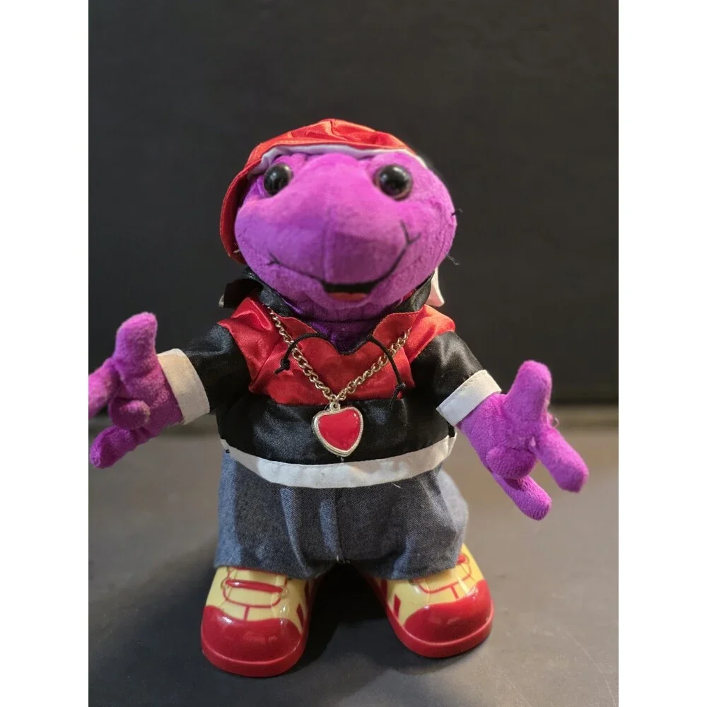 Gemmy Animated Dancing Frog Plush Hip Hop Rapper Red Black Hoodie Jeans Chain 10